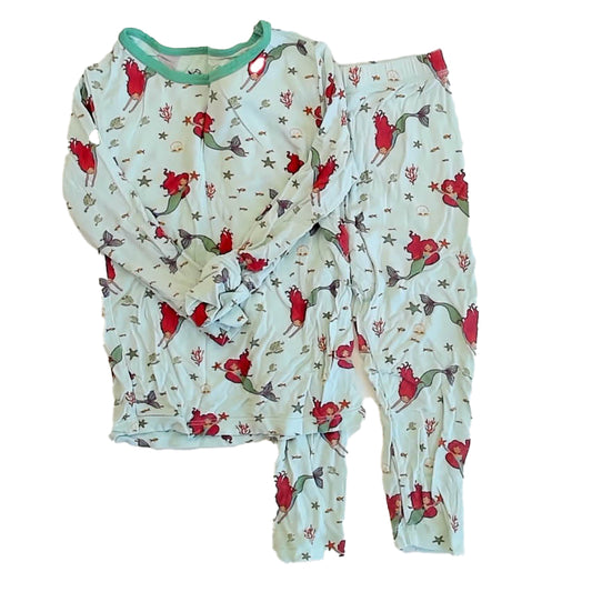 Free Birdees Girls Aqua Mermaid 2-piece Pajamas Size: 2T Aqua Mermaid