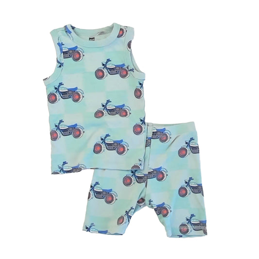 Tea Collection Boys Aqua Motorcycle 2-piece Pajamas Size: 3T Aqua Motorcycle