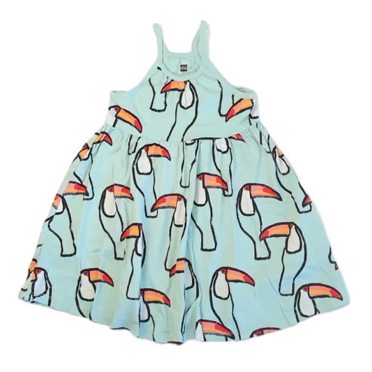 Tea Collection Girls Aqua Pelicans Dress Size: 7 Years Aqua Pelicans