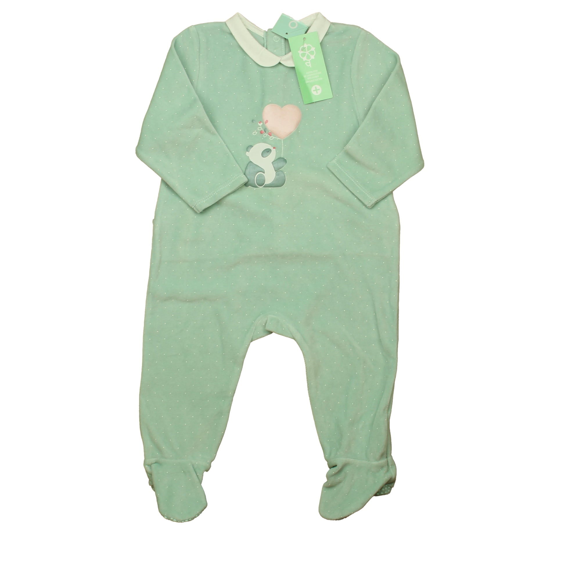 Obaibi Unisex Aqua | Pink Heart Long Sleeve Outfit Size: 18 Months Aqua | Pink Heart