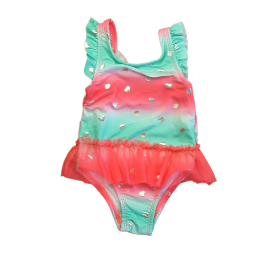 Penelope Mack Girls Aqua | Pink 1-piece Swimsuit Size: 24 Months Aqua | Pink