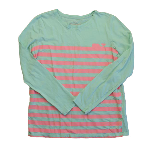 Vineyard Vines Girls Aqua | Pink Long Sleeve T-Shirt Size: 14 Years