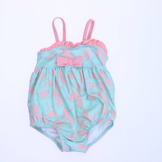 Unknown Brand Girls Aqua | Pink 1-piece Swimsuit Size: 3-6 Months