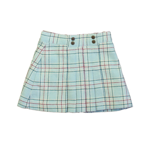 Janie and Jack Girls Aqua | Red Plaid Skirt Size: 2T Aqua | Red Plaid