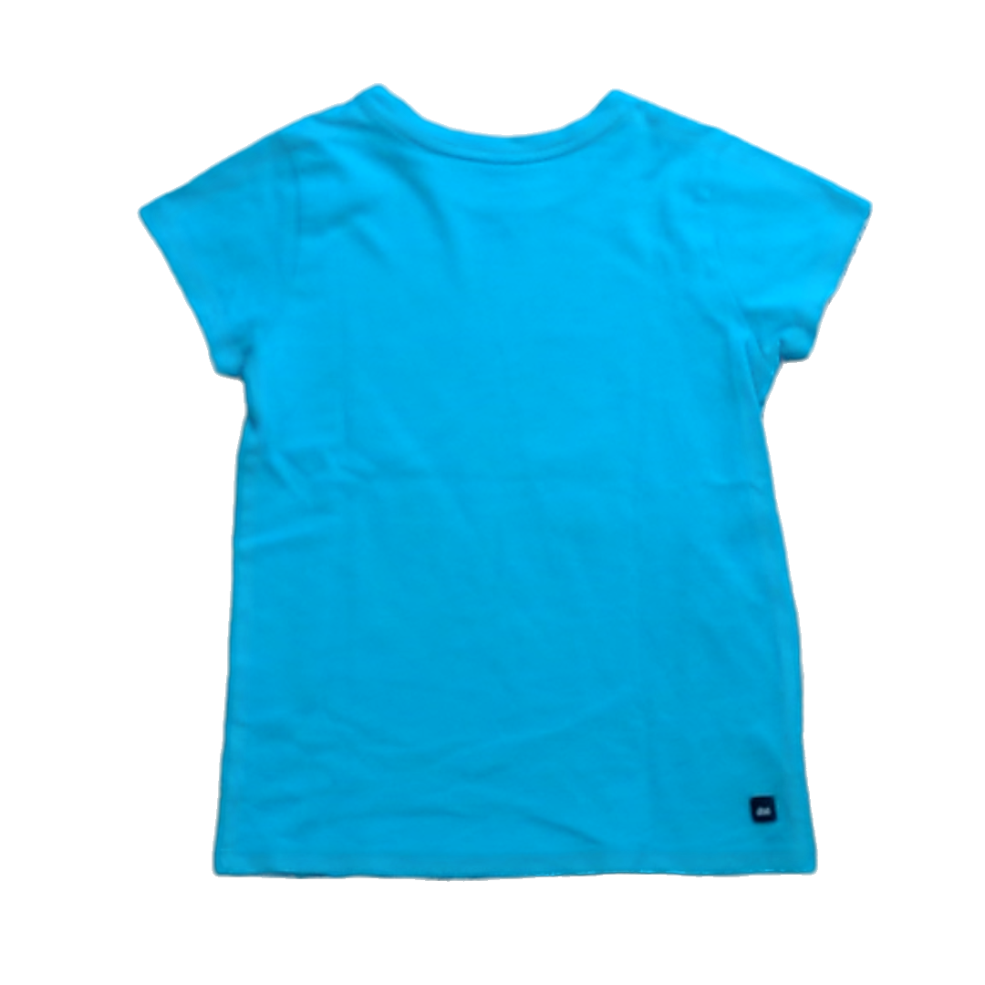 Tea Collection Girls Aqua | Seahorses Short Sleeve Shirt Size: 6 Years Aqua | Seahorses