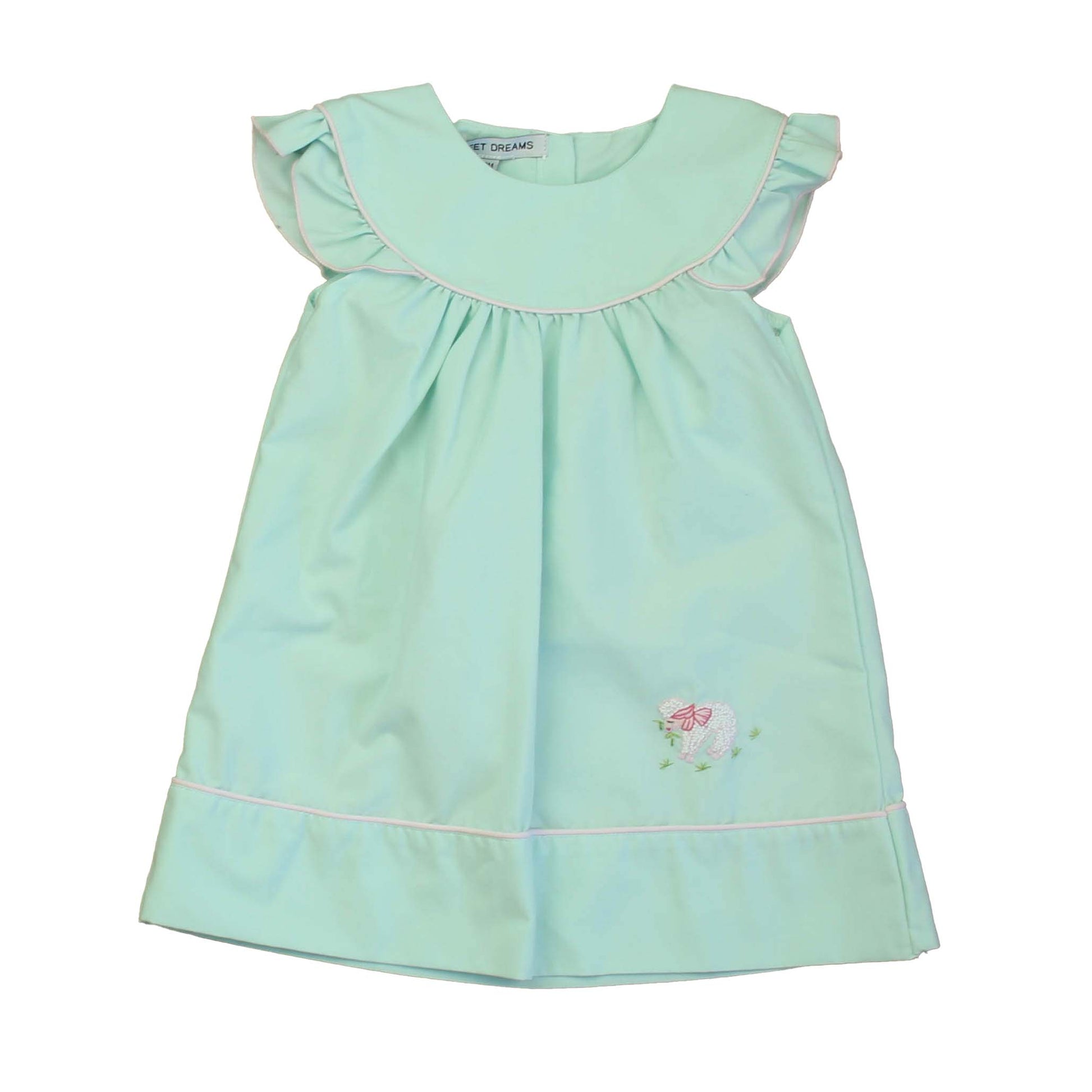Sweet Dreams Girls Aqua Sheep Dress Size: 18 Months Aqua Sheep