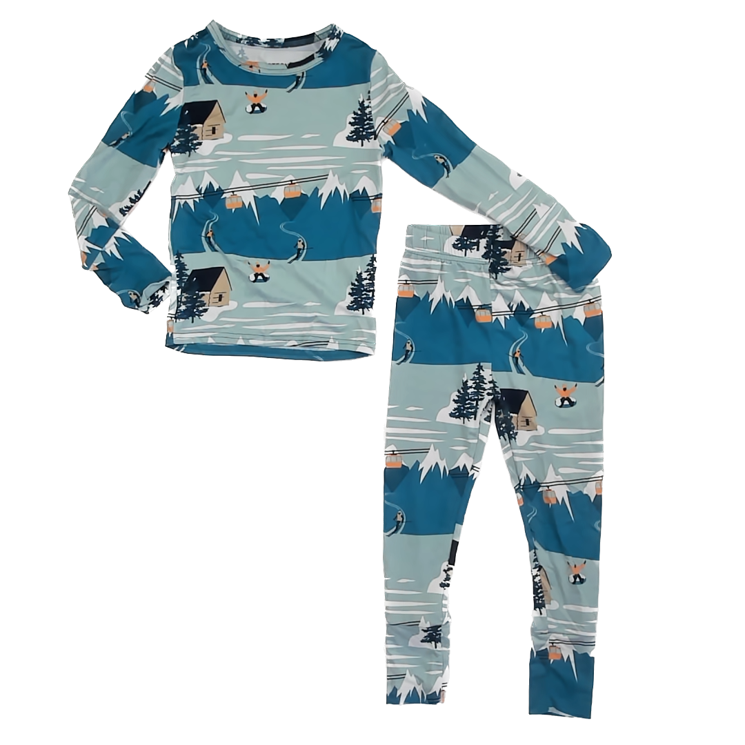 Unknown Brand Boys Aqua Ski Slope 2-piece Pajamas Size: 2-3T Aqua Ski Slope