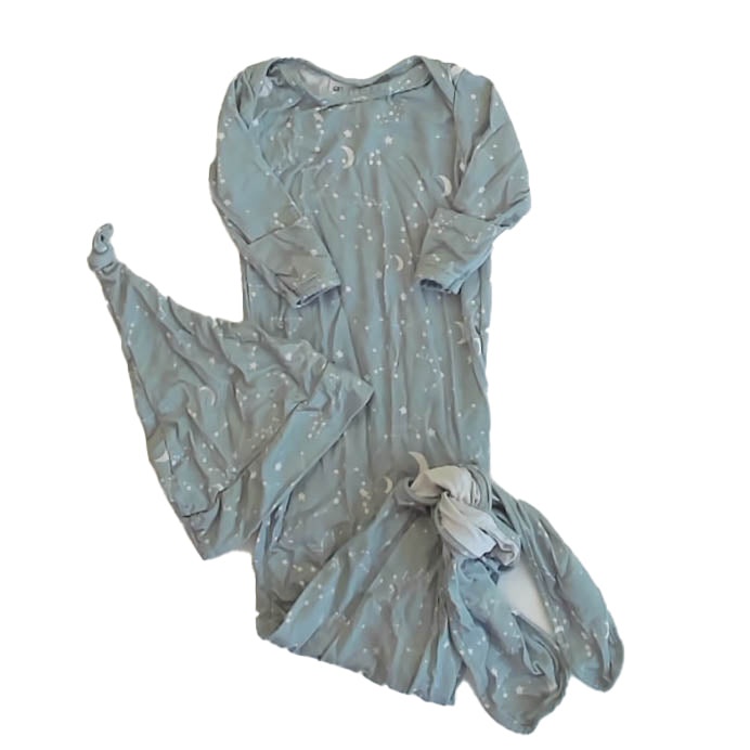 Emerson Unisex Aqua Stars Nightgown Size: Newborn Aqua Stars
