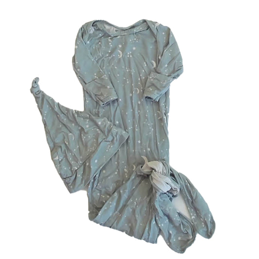 Emerson Unisex Aqua Stars Nightgown Size: Newborn Aqua Stars