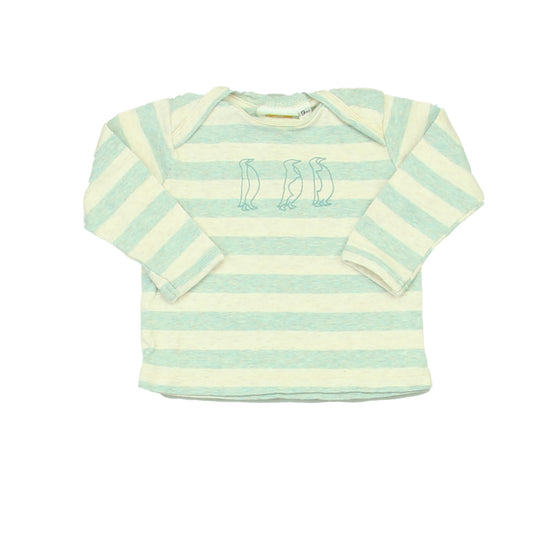 Kumquat Boys Aqua Stripe Long Sleeve T-Shirt Size: 6 Months Aqua Stripe