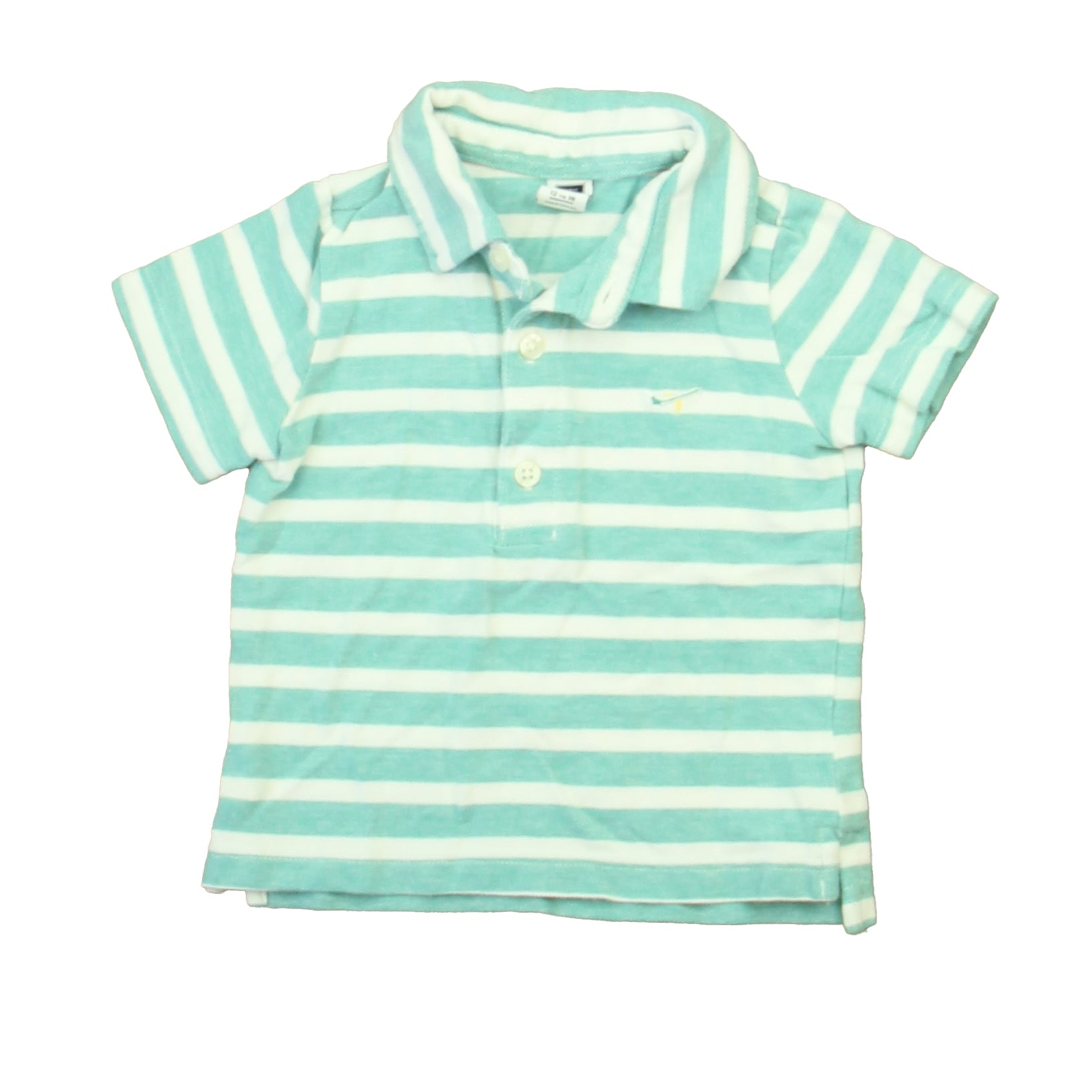 Janie and Jack Boys Aqua Stripe Polo Shirt Size: 6-12 Months Aqua Stripe