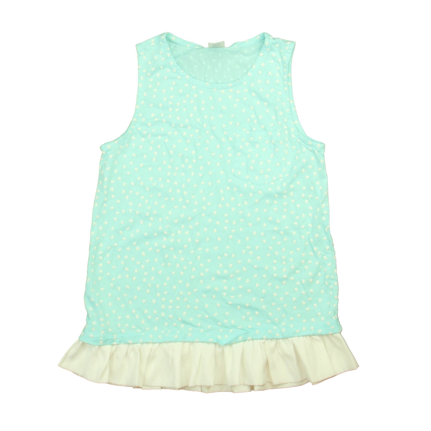 Crewcuts Girls Aqua | White Tank Top Size: 14 Years