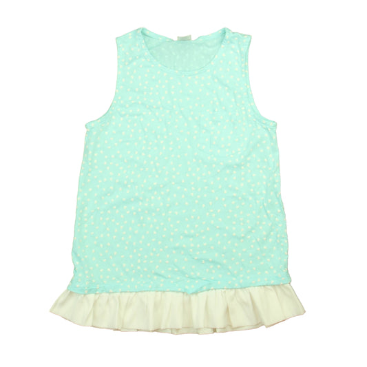 Crewcuts Girls Aqua | White Tank Top Size: 14 Years