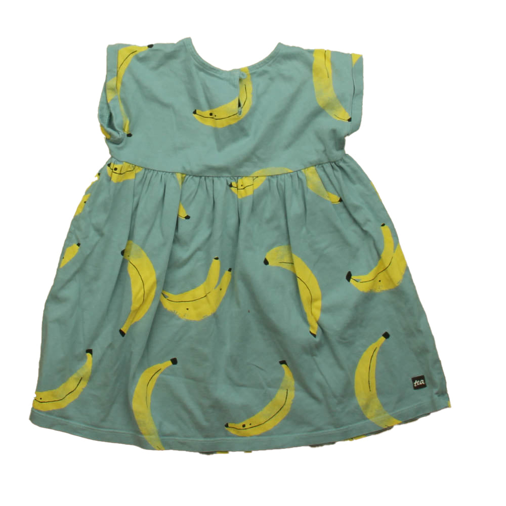 Tea Girls Aqua | Yellow Banana Dress Size: 4T Aqua | Yellow Banana