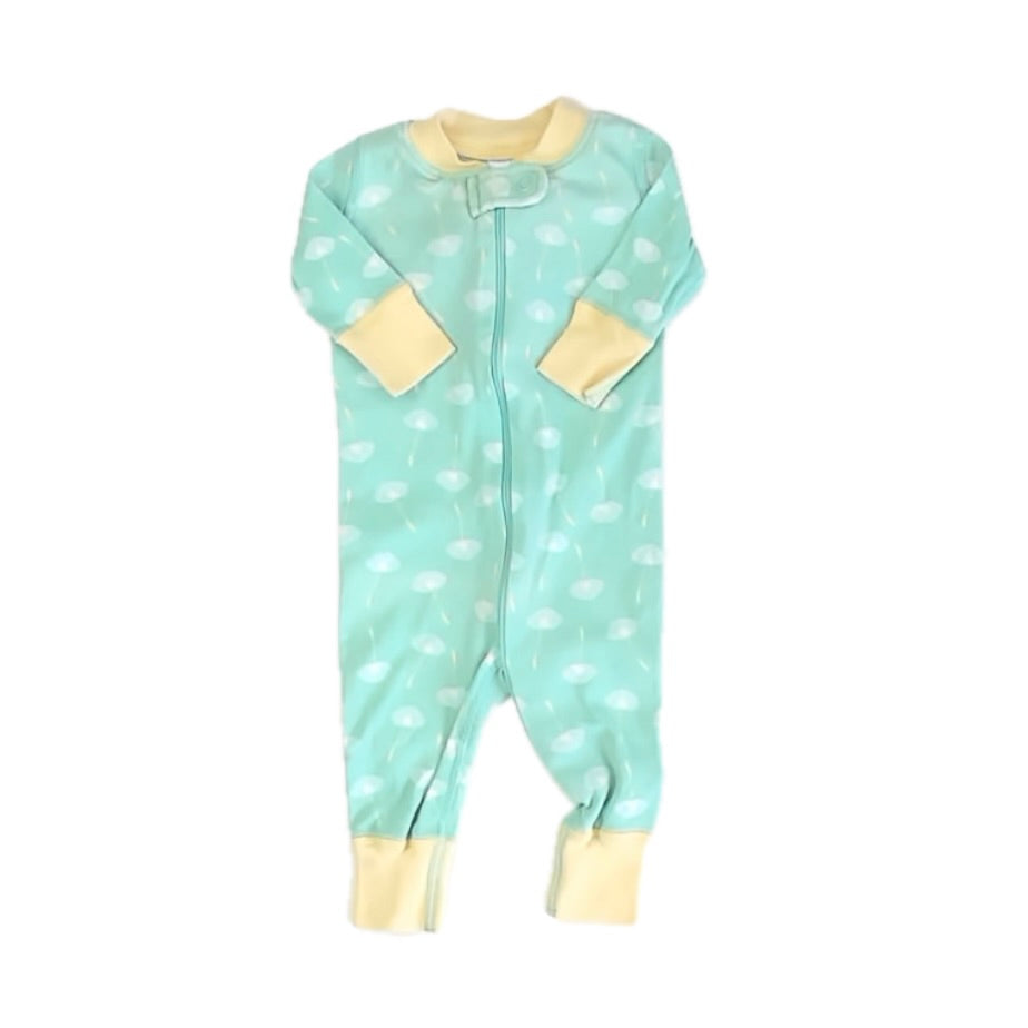 Hanna Andersson Girls Aqua | Yellow 1-piece Non-footed Pajamas Size: 0-6 Months Aqua | Yellow