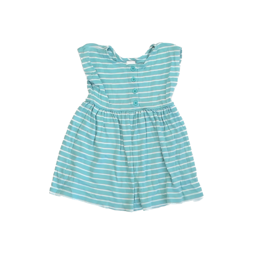 Hanna Andersson Girls Aqua Dress Size: 4T Aqua