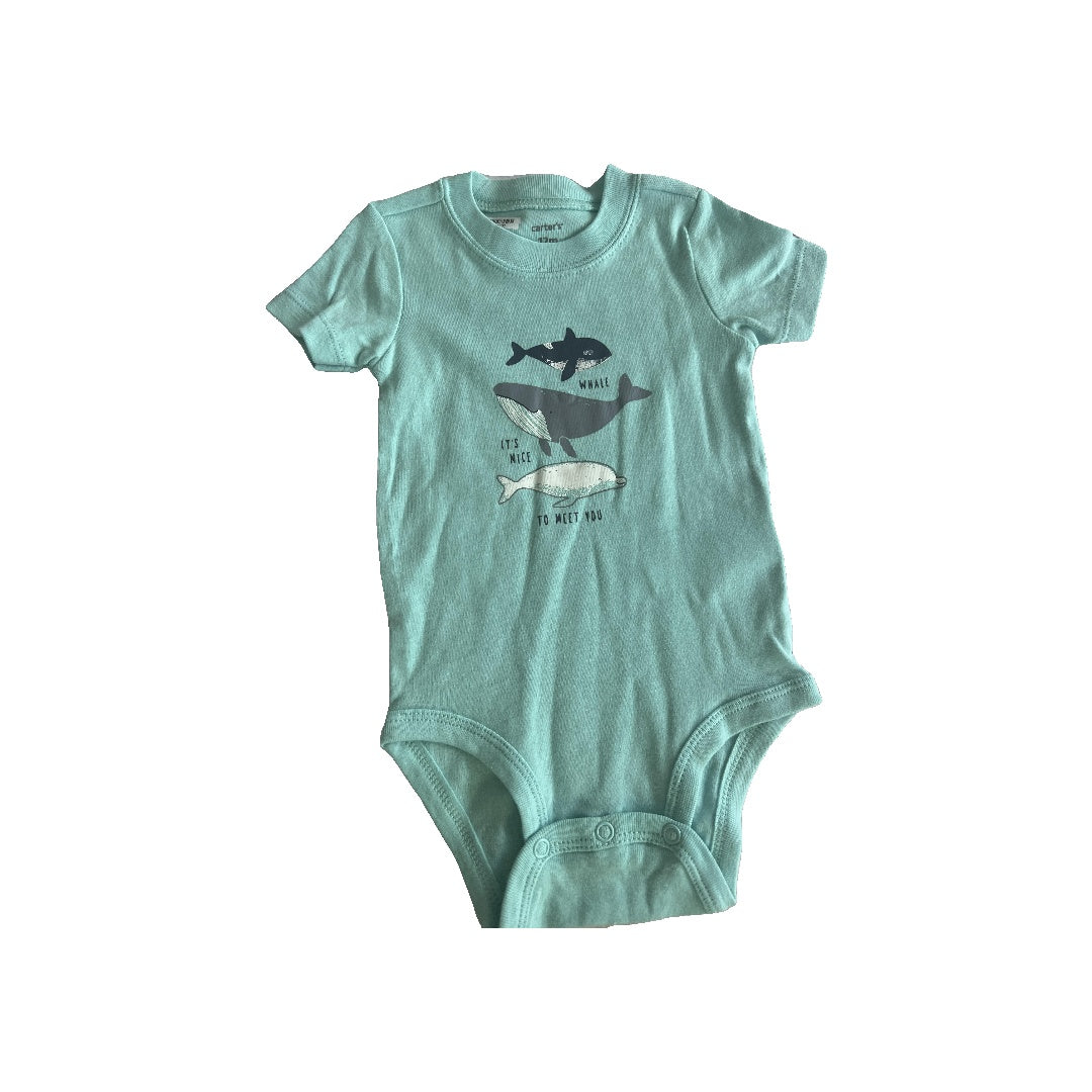 Carters Boys Aqua Onesie Size: 12 months Aqua
