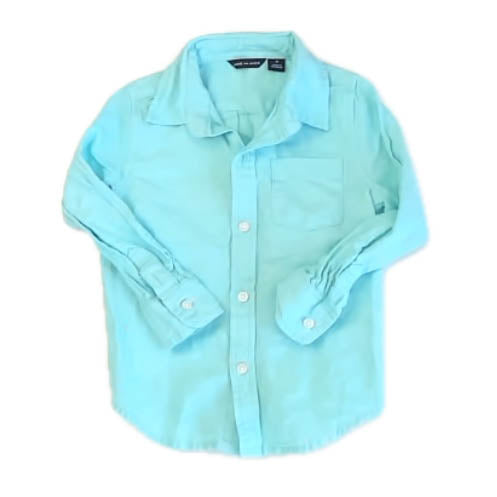 Janie and Jack Boys Aqua Button Down Long Sleeve Size: 2T Aqua