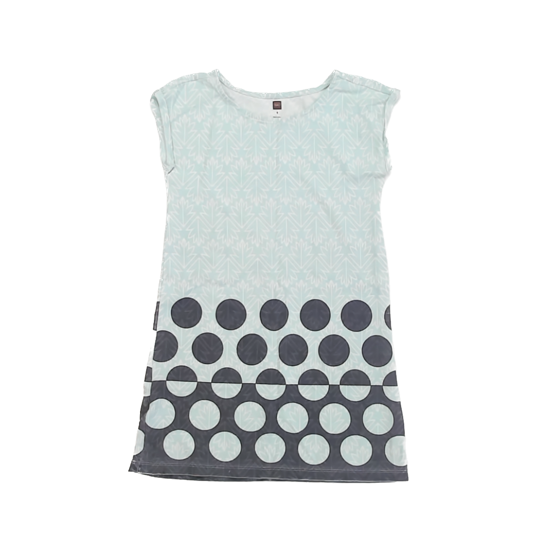Tea Collection Girls Aqua Dress Size: 6 Years Aqua