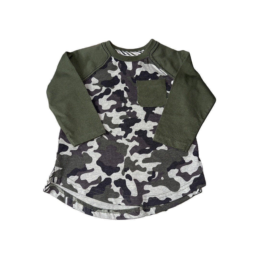 Tommy Bahama Boys Army Green | Camo Long Sleeve Shirt Size: 12 months Army Green | Camo