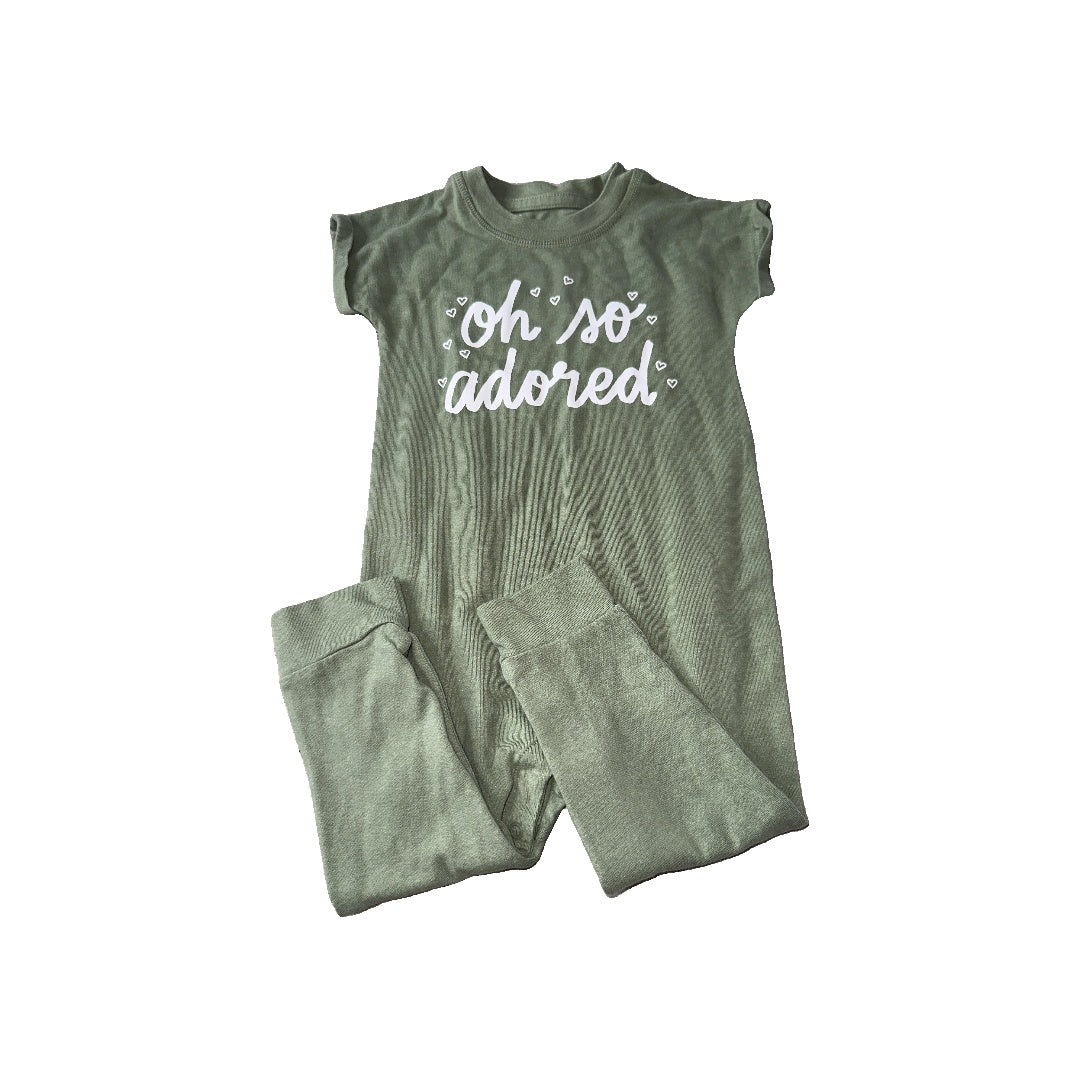 Cat & Jack Girls Army Green | Graphic Romper Size: 12 months Army Green | Graphic