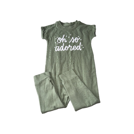 Cat & Jack Girls Army Green | Graphic Romper Size: 12 months Army Green | Graphic