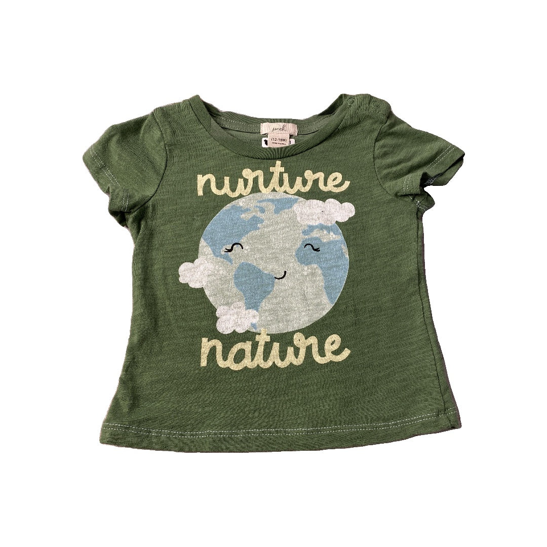 Peek Unisex Army Green | Text T-Shirt Size: 12-18 months Army Green | Text