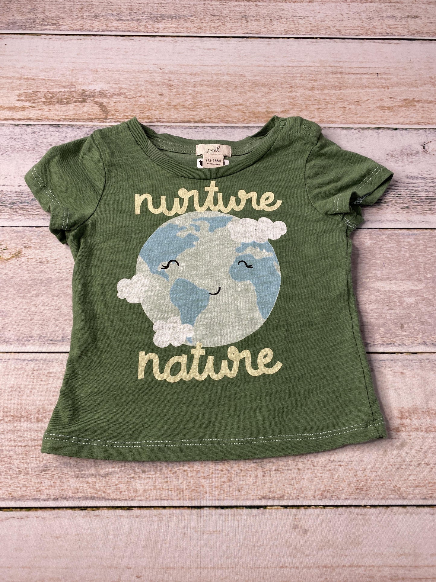 Peek Unisex Army Green | Text T-Shirt Size: 12-18 months Army Green | Text