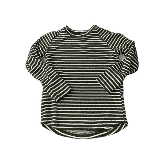Childhoods Clothing Boys Army Green | White | Stripe Long Sleeve T-Shirt Size: 12-18 months Army Green | White | Stripe