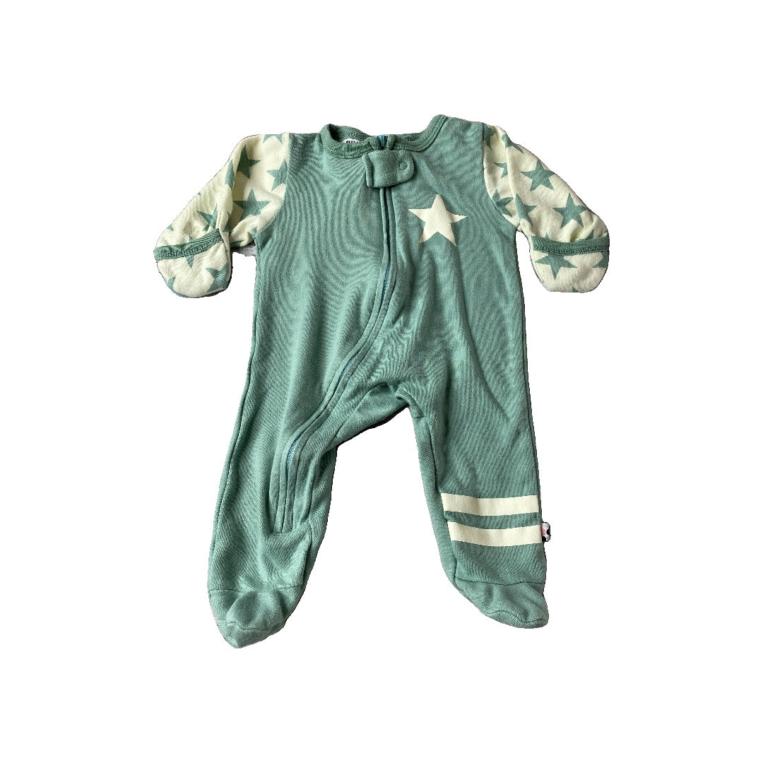 Babysoy Boys Army Green | Wool White | Stars Pajamas Size: 0-3 months Army Green | Wool White | Stars