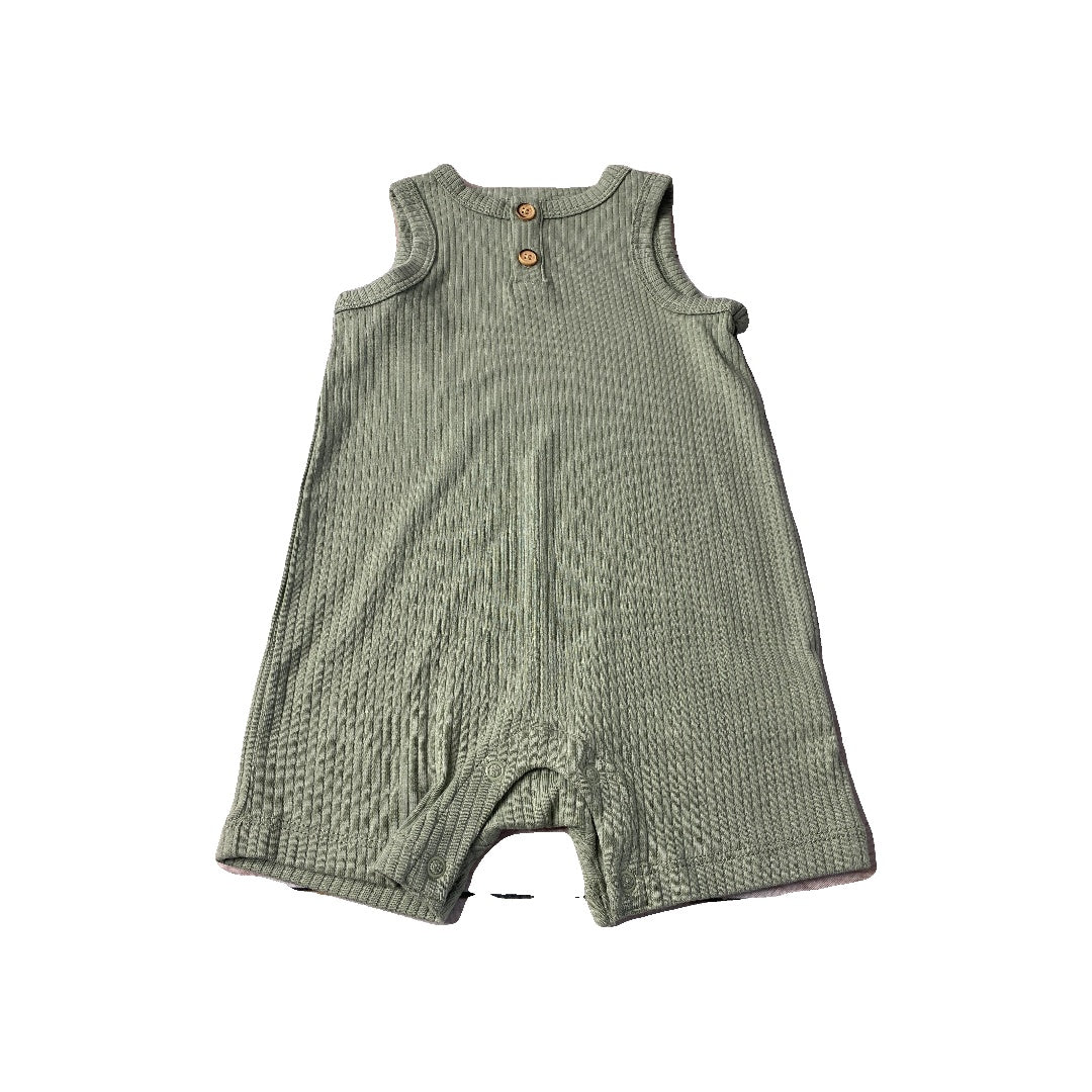 Cat & Jack Unisex Army Green Romper Size: 3-6 months Army Green