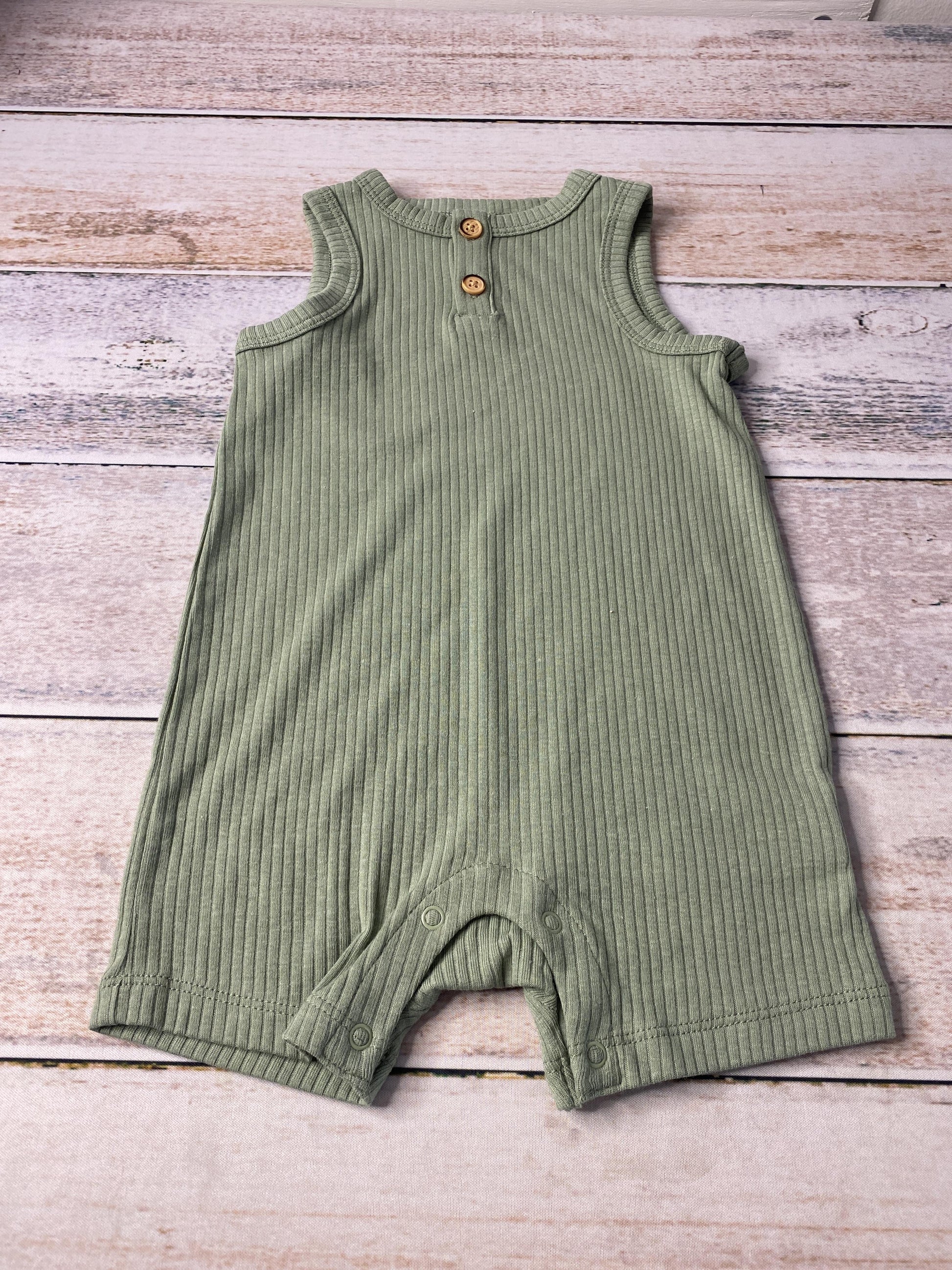 Cat & Jack Unisex Army Green Romper Size: 3-6 months Army Green