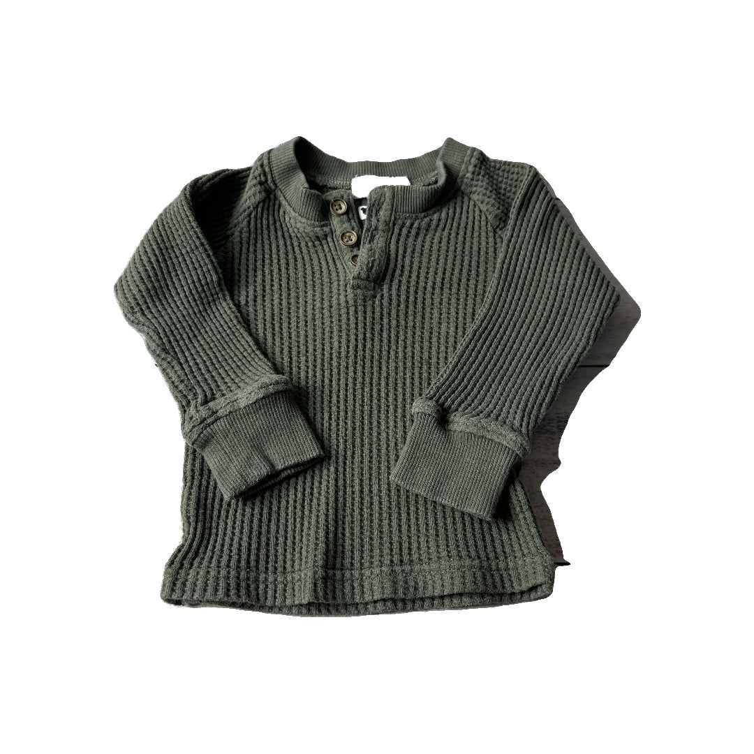 Jamie Kay Boys Army Green Long Sleeve Shirt Size: 12 months Army Green