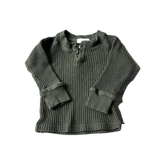 Jamie Kay Boys Army Green Long Sleeve Shirt Size: 12 months Army Green