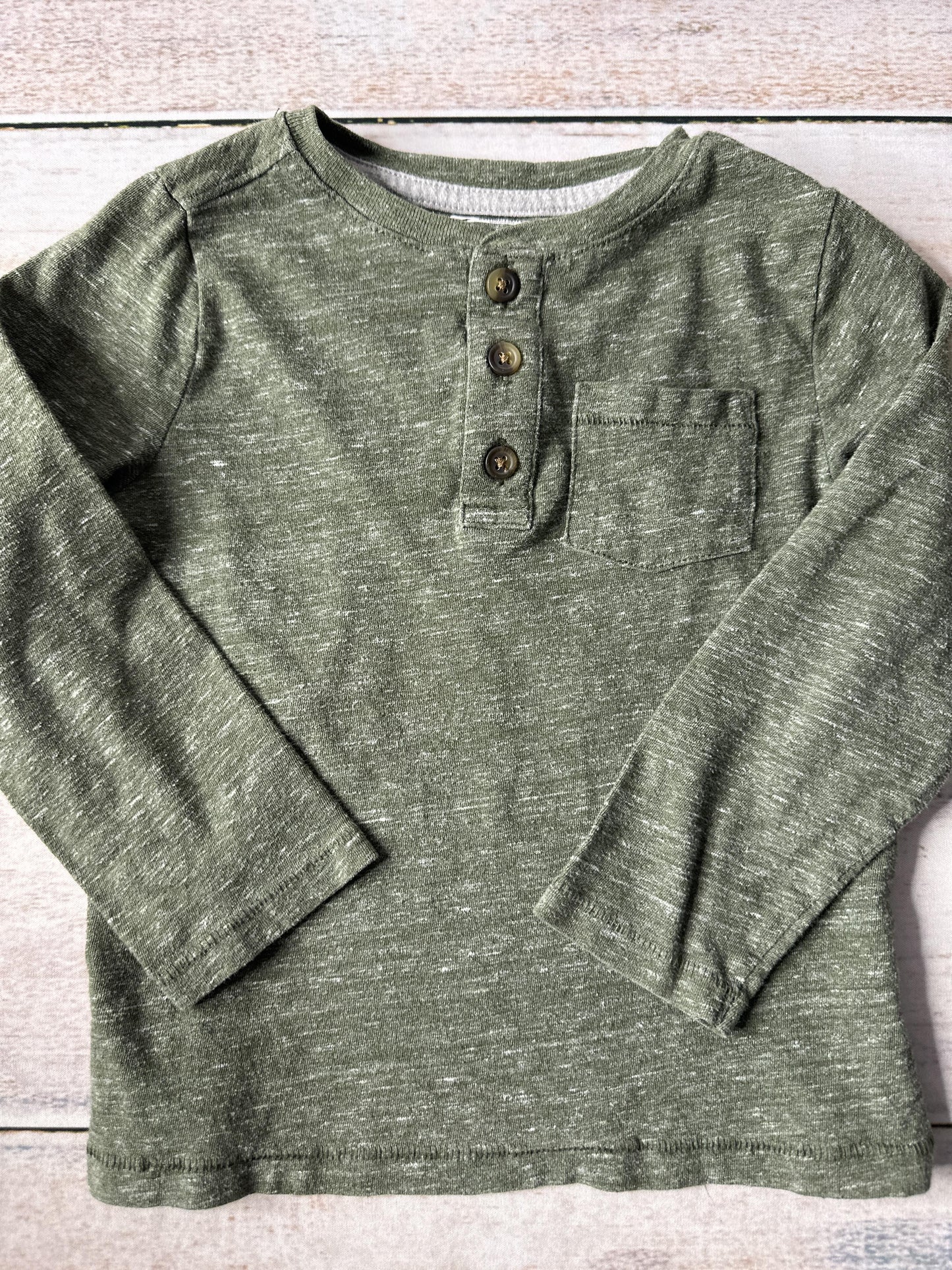 Old Navy Unisex Army Green Long Sleeve T-Shirt Size: 3T Army Green