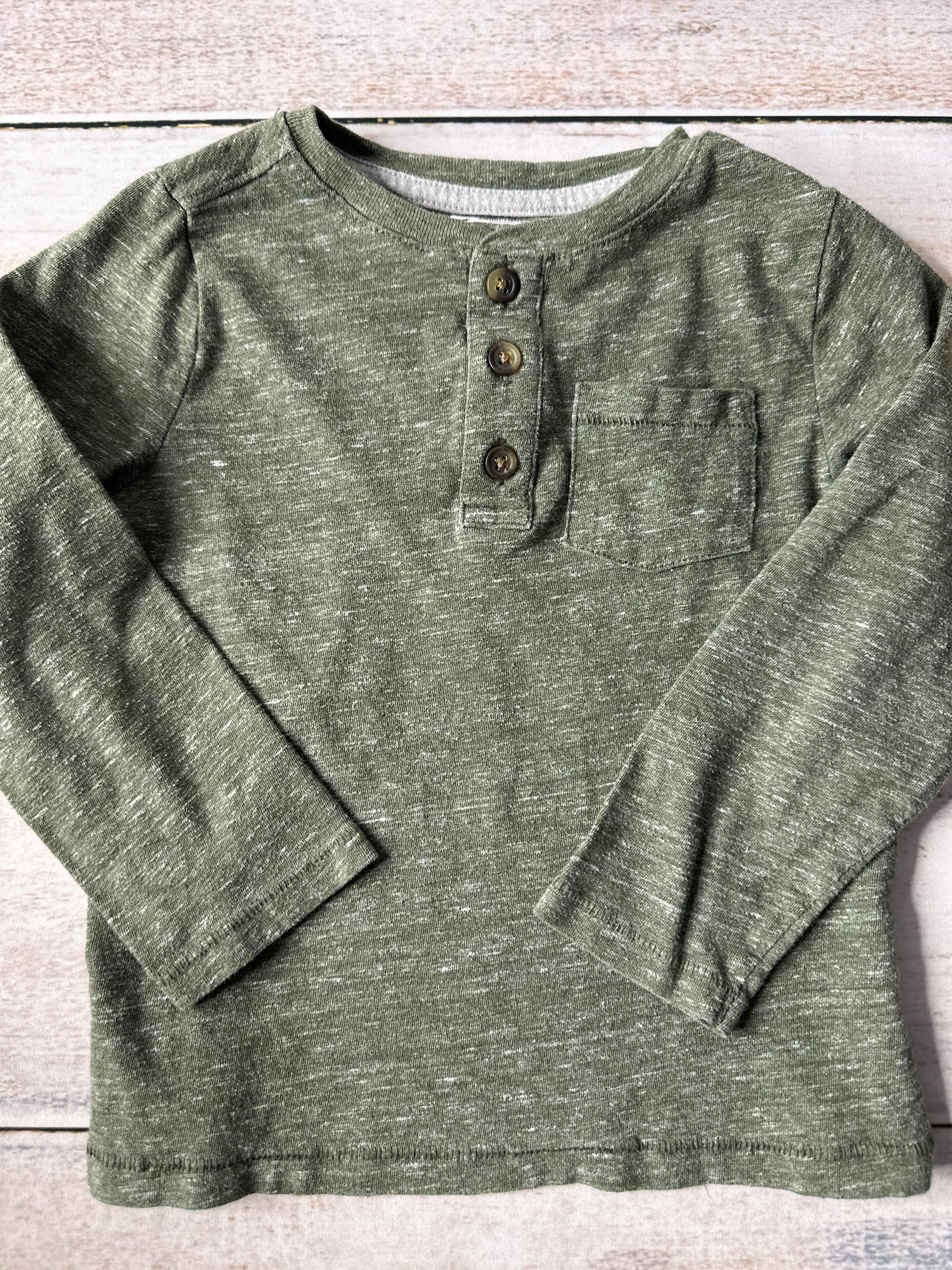 Old Navy Unisex Army Green Long Sleeve T-Shirt Size: 3T Army Green