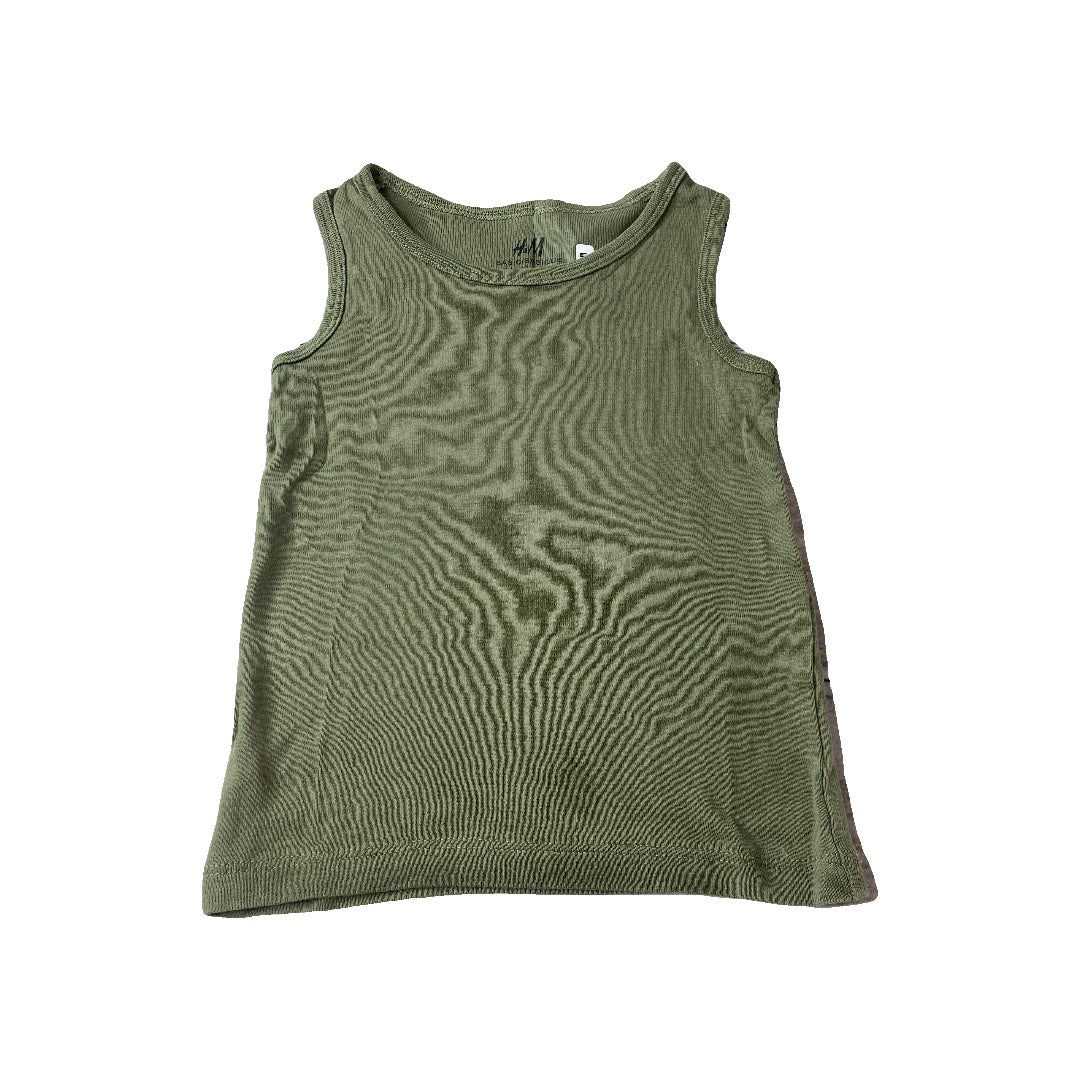 H&M Unisex Army Green Tank Top Size: 2T Army Green