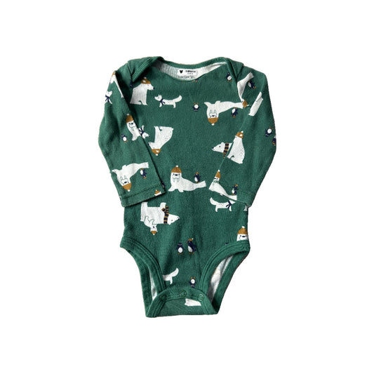 Carters Unisex Army Green Onesie Size: 6-9 months Army Green