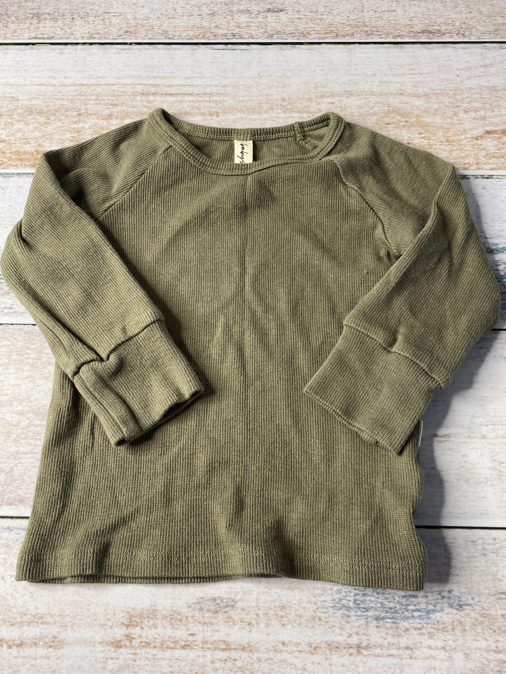 BabySprouts co Unisex Army Green Long Sleeve Shirt Size: 12-18 months Army Green