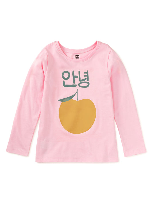 Tea Collection Girls Asian Pear Long Sleeve T-Shirt Size: 5T Asian Pear
