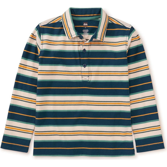 Tea Collection Boys Bedford Blue Stripe Polo Shirt Size: 16 Years Bedford Blue Stripe