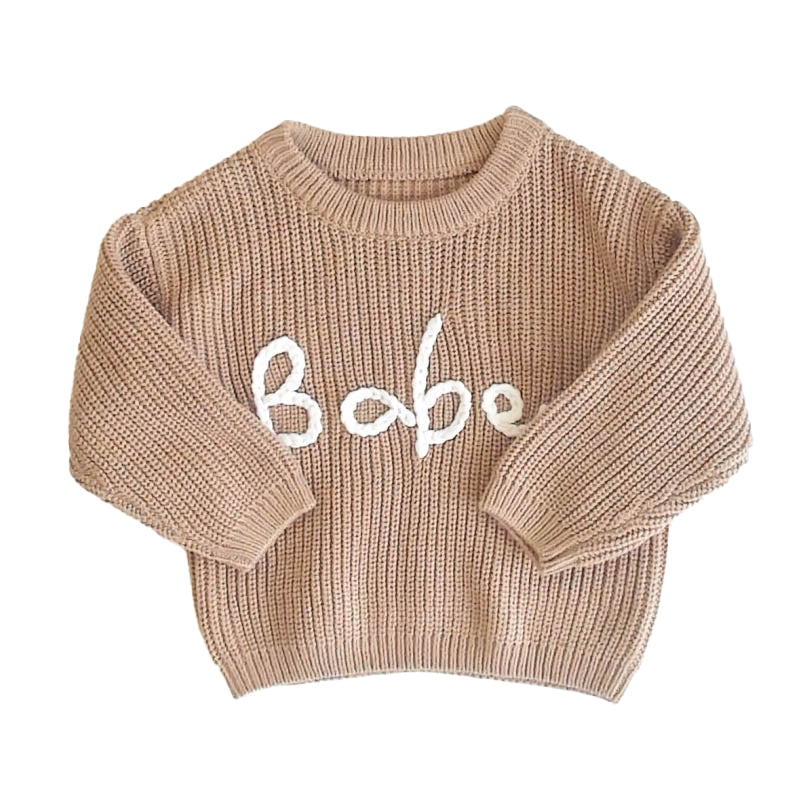 Shein Girls Beige Babe Sweater Size: 9-12 Months Beige Babe