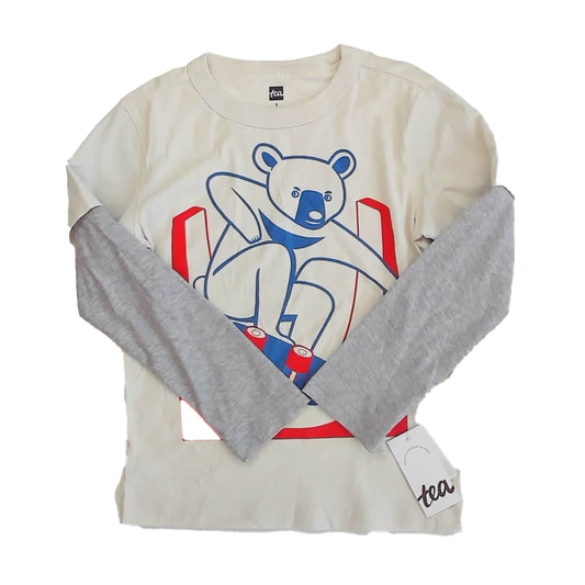 Tea Collection Boys Beige Bear Long Sleeve T-Shirt Size: 5T Beige Bear