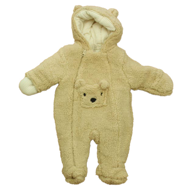 First Wish Unisex Beige Bear Bunting Size: 3-6 Months