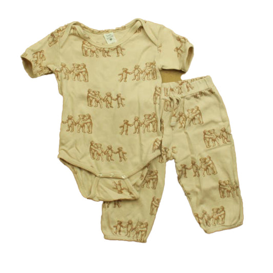 Kate Quinn Organics Boys Beige Bears Apparel Sets Size: 12-18 Months