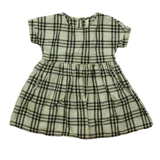 Rylee + Cru Girls Beige | Black Plaid Dress Size: 18-24 Months Beige | Black Plaid