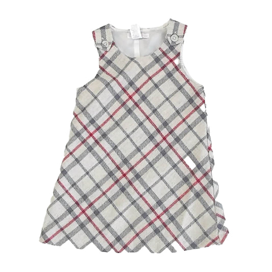 Janie and Jack Girls Beige | Black | Red Plaid Jumper Size: 18-24 Months Beige | Black | Red Plaid