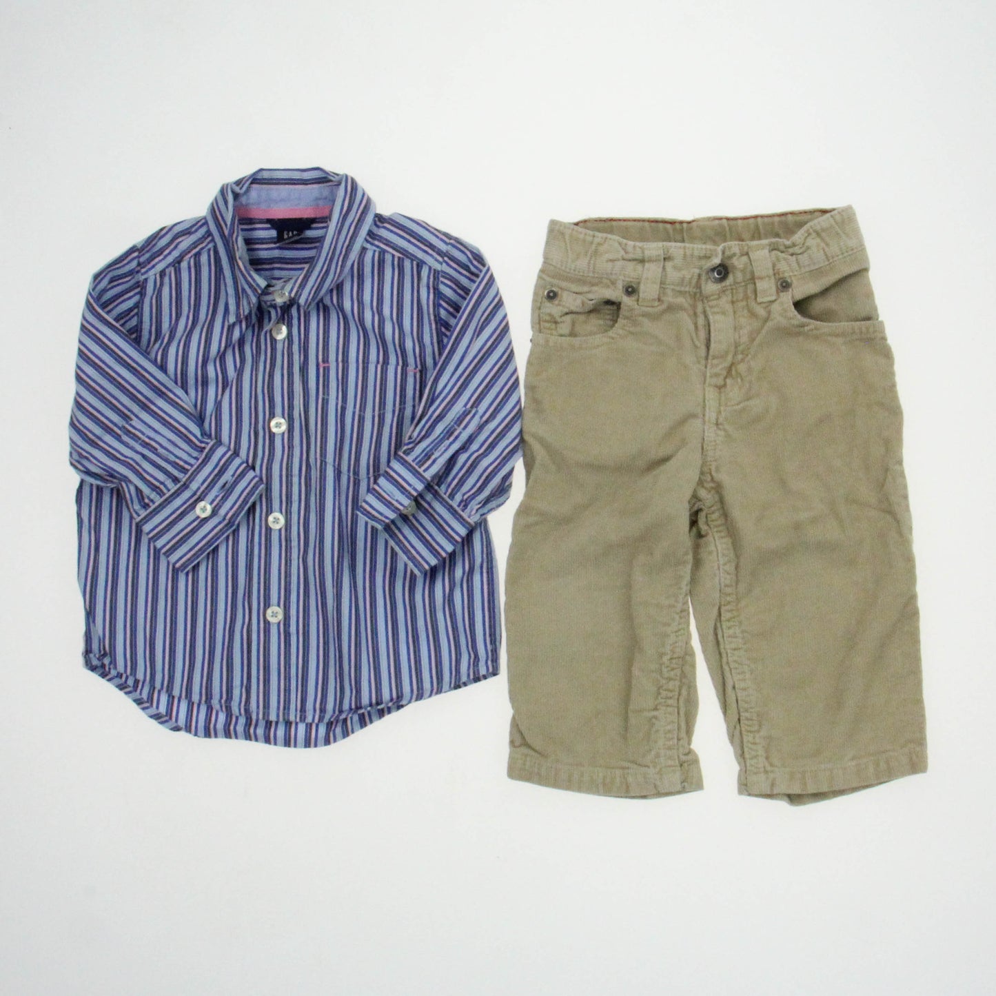 Gap Boys Beige | Blue | Grey | Pink Stripes Apparel Sets Size: 12-18 Months Beige | Blue | Grey | Pink Stripes