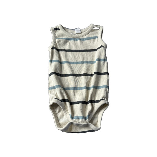 Colored Organics Boys Beige | Blue Onesie Size: 18-24 months Beige | Blue