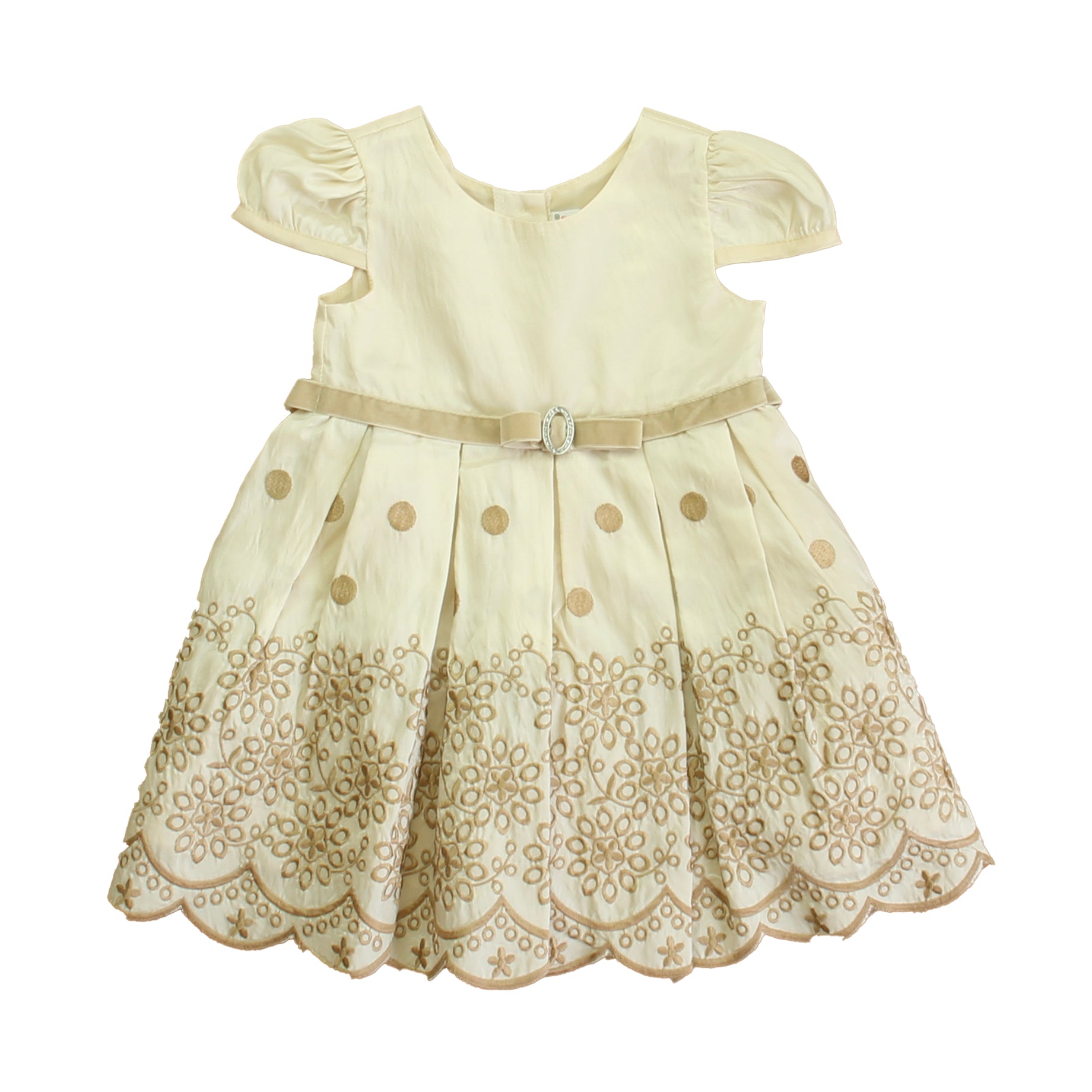 Sweet Heart Rose Girls Beige | Brown Special Occasion Dress Size: 12 Months Beige | Brown